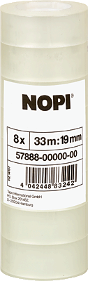 Nopi Klebeband/57888-00000-00 33m x 19mm transparent 26 mm Inh.8