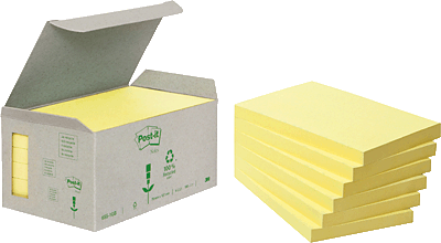 Post-it Haftnotizen Recycling/6551B 127 x 76 mm gelb Inh.6