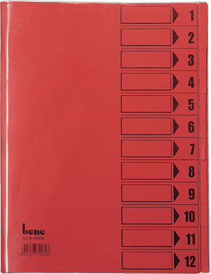 Bene Ordnungsmappe A4 12-teilig/84800rot