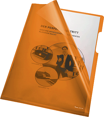 Bene Klarsichthüllen A4, orange/205000 orange PVC 150my Inh.100