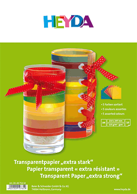 Heyda Transparentpapier/204875410 DIN A4 sortiert 115 g/qm Inh.10 Blatt