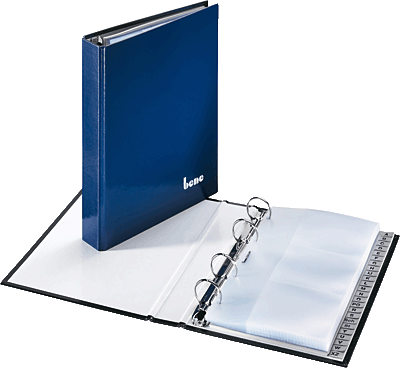Bene Visitenkartenringbuch/221425 dunkelblau A5