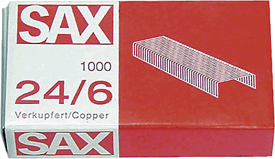 Sax Heftklammern/1-246-01 verkupfert Inh.1000