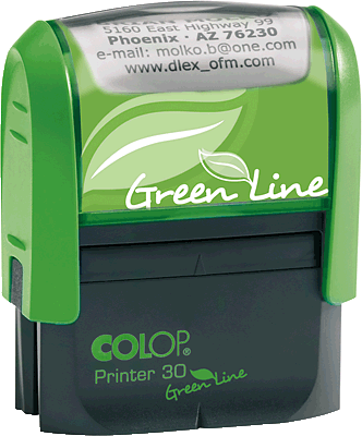 Colop Printer 30 GREEN LINE mit Gutschein/1083702202 18 x 47, 5 Zeilen Kissen schwarz
