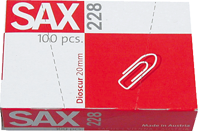 Sax Briefklammern/I-228-00 20 mm Inh.100