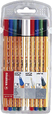 Stabilo point 88 Kombi-Etui, Tintenfeinschreiber/8810/00-10 sortiert Inh.10