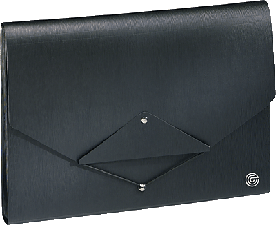 Ecobra Fächermappe/944105 DIN A4 schwarz/schwarz Polypropylen Inh.13-teilig