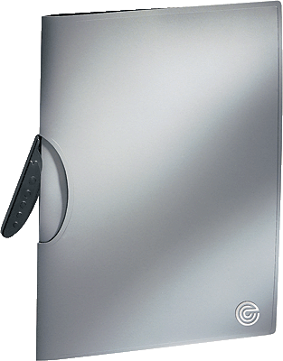 Ecobra Klemmmappe Silver Shadow/940129 DIN A4/30 Blatt silber-schwarz