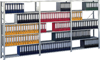 Büro Steck Compact Grundregal 220x100x60 cm/59737 RAL 7035 lichtgrau 7 Böden