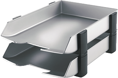HAN Briefkörbe DELTA /2742-77 277 x 350 x 175 mm silber/schwarz