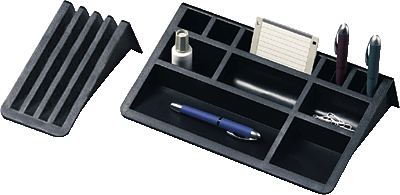 Helit Schreibtisch-Organizer Butler/H6253795 BxTxH 407x198x72mm schwarz