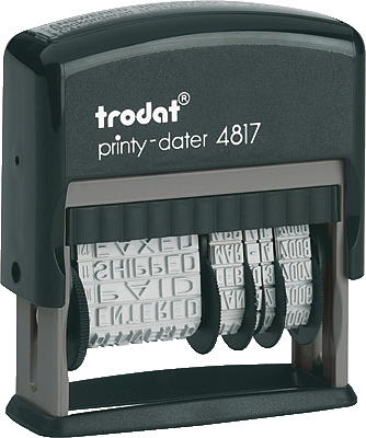 Trodat Wortbanddrehstempel Printy mit Datum/4817 schwarz