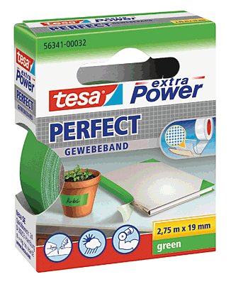 Tesa Gewebeband 2.75m:19mm/56341-00032-03 2,75mx19mm grün