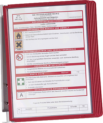 Durable Wandsystem VARIO WALL 5/5551-03 rot Inh.5 Tafeln