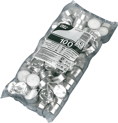 Papstar Teelichter 13302 Ø 37mm weiß Paraffin Inh.100