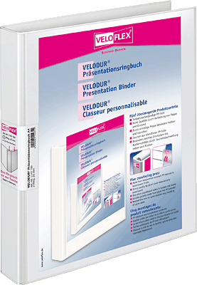 Veloflex Präsentationsringbücher VELODUR/1143190 DIN A4 weiß 2-Ring 25 mm