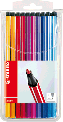 Stabilo Pen 68, Fasermaler, 20er Etui/6820PL 1 mm sortiert