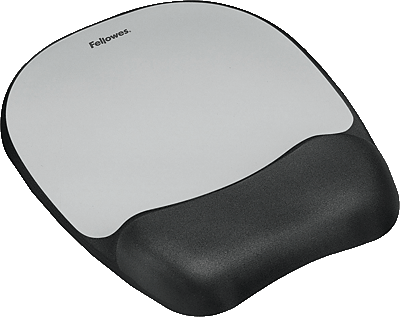 Fellowes Memory Foam Handgelenkauflage mit Mauspad Design Silberstreifen/9175801 silber/schwarz