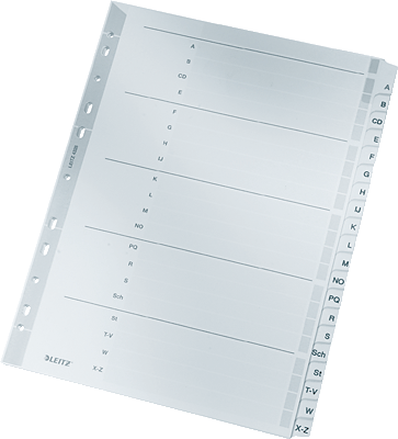 Leitz Kartonregister A-Z/4328-00-00 A4, 225 mm, 297 mm grau 160g/qm