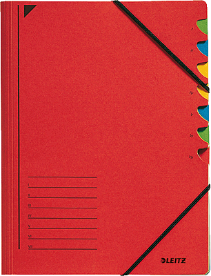 Leitz Ordnungsmappe/3907-00-25 245x320 mm für:A4 rot 7-teilig 400 g/qm