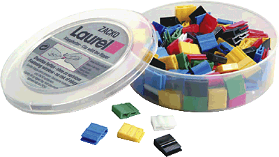Laurel Klapphefter 1/2845-95 11x14 mm Grundfarben sortiert Plastik Inh.120 Stück