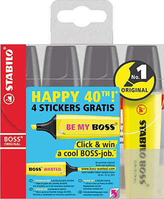 Stabilo Boss Original Leuchtmarkierer/70/4 2 + 5 mm sortiert Inh.4