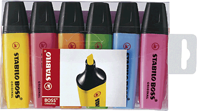Stabilo Boss Original Leuchtmarkierer/70/6 2 + 5 mm sortiert Inh.6