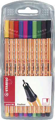 Stabilo point 88, Tintenfeinschreiber/8810 0,4 mm sortiert Inh.10