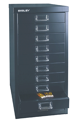 Bisley Schubladenschrank Basis/L2910833 H590xB278xT380 mm schwarz Stahl