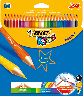 BIC Kids Buntstifte Evolution/829733 19 x 11 x 22 cm Kunstharz bruchsicher Inh.24