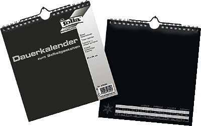 Folia Bastel-Dauerkalender/23690 23x24cm schwarz/silber