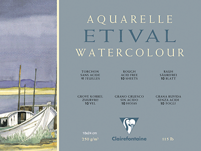 Clairefontaine Aquarellblöcke ETIVAL, rau/96560C 18x24cm rauh 250g