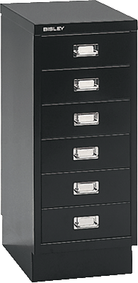 Bisley Schubladenschrank/065833 H670  x  B279  x  T408 mm schwarz Stahl