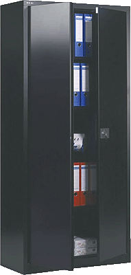 Light Flügeltürenschrank/E782A04433 H1950xB914xT400 mm schwarz Stahl