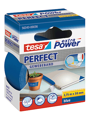 Tesa Gewebeband 2.75m:38mm/56343-00036-03 38mmx2,75m blau