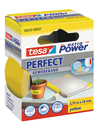 Tesa Gewebeband 2.75m:38mm/56343-00037-03 38mmx2,75m gelb