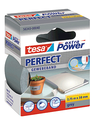 Tesa Gewebeband 2.75m:38mm/56343-00040-03 38mmx2,75m grau