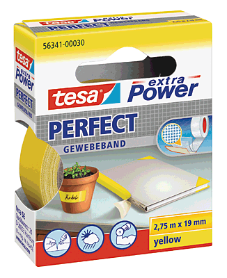 Tesa Gewebeband 2.75m:19mm/56341-00030-03 2,75mx19mm gelb