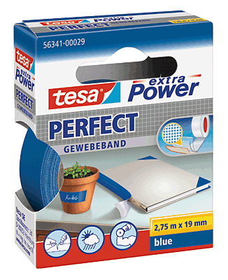 Tesa Gewebeband 2.75m:19mm/56341-00029-03 2,75mx19mm blau