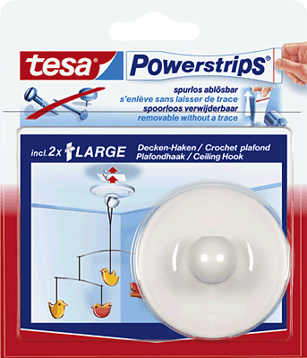 Tesa Powerstrips Zimmerdeckenhaken/58029-00020-00 weiß Inh.1 Haken