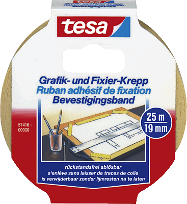 Tesa Fixierkrepp 57416/57416-00000-02 25m x 19mm