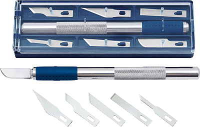 WEDO Skalpell-Set Nr. 78722 15cm silber/blau