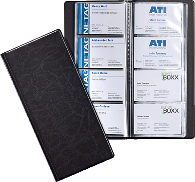 Durable Visitenkartenbuch Visifix 192/2402-01 253x115 mm schwarz genarbte Folie Inh.für 192 Karten
