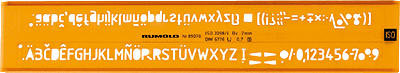 Rumold Schriftschablone, 5.0mm /89050 5,0mm orange/transparent Cellidor