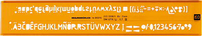 Rumold Schriftschablone 7.0mm /89070 7,0mm orange/transparent Cellidor