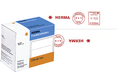 Herma Frankieretiketten/4318 130 x 40 mm weiß Blattgröße130 x 80 mm Inh.1000