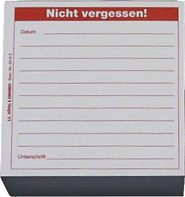 K + E Memoblöcke/8645162 9,8x9,8x5 cm rot Nicht vergessen Inh.500 Blatt
