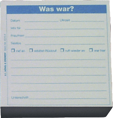 K + E Memoblöcke/8645164 98x98x50 mm blau Was war? Inh.500 Blatt