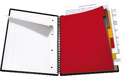 Oxford Collegeblock Organiserbook/357001801 DIN A4+ kariert 80 g/qm Inh.90 Blatt