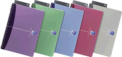 Oxford Office Spiralbuch/353002402 A5 sortiert kariert 5 mm 90g/qm Inh.90 Blatt